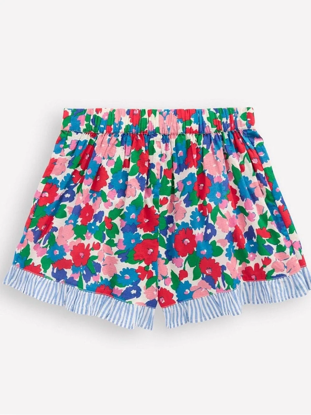 Mini Boden Wrap Frill Skort Floral Bunch Pink, Red, Blue, Green 3-4Y